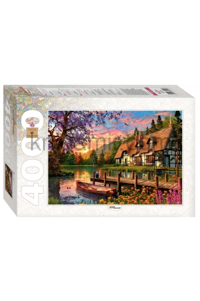 обложка 85414 Мозаика "puzzle" 4000 "Закат на озере в лесу" от интернет-магазина Книгамир