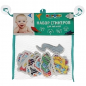 обложка Игрушка пластизоль для ванны набор стикеров ева машинки 12 шт, сумочка сетка КАПИТОШКА в кор.50шт от интернет-магазина Книгамир
