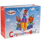 обложка Играем Вместе. Три кота. С Праздником! Пакет подарочный 46х61х20см, глянц. в пак. уп-12шт в кор.6уп от интернет-магазина Книгамир