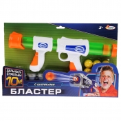 обложка Бластер, стреляющий шариками по банкам в русс. кор. 39*5,5*25см "Играем вместе" в кор.36шт от интернет-магазина Книгамир